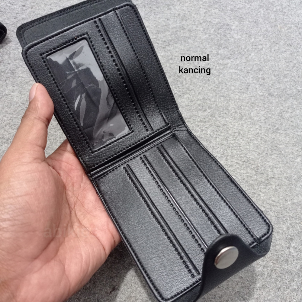Produk Dompet Kulit Simpel Polos Hitam Remaja Dewasa