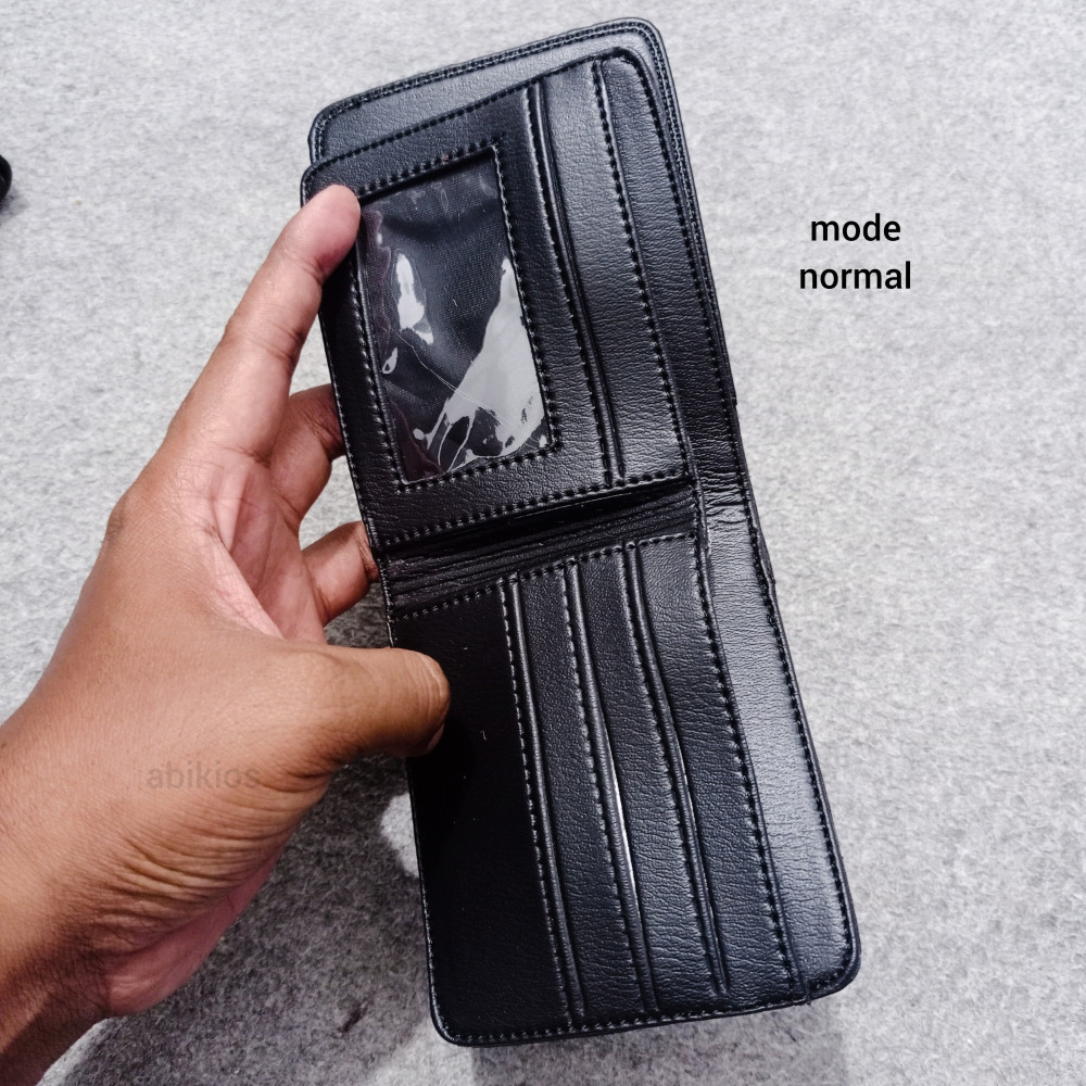 Produk Dompet Kulit Simpel Polos Hitam Remaja Dewasa