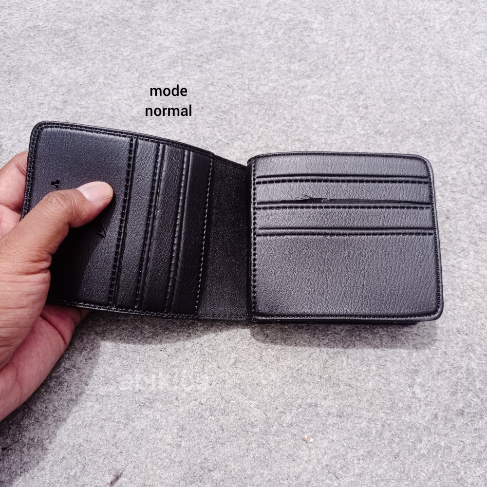 Produk Dompet Kulit Simpel Polos Hitam Remaja Dewasa