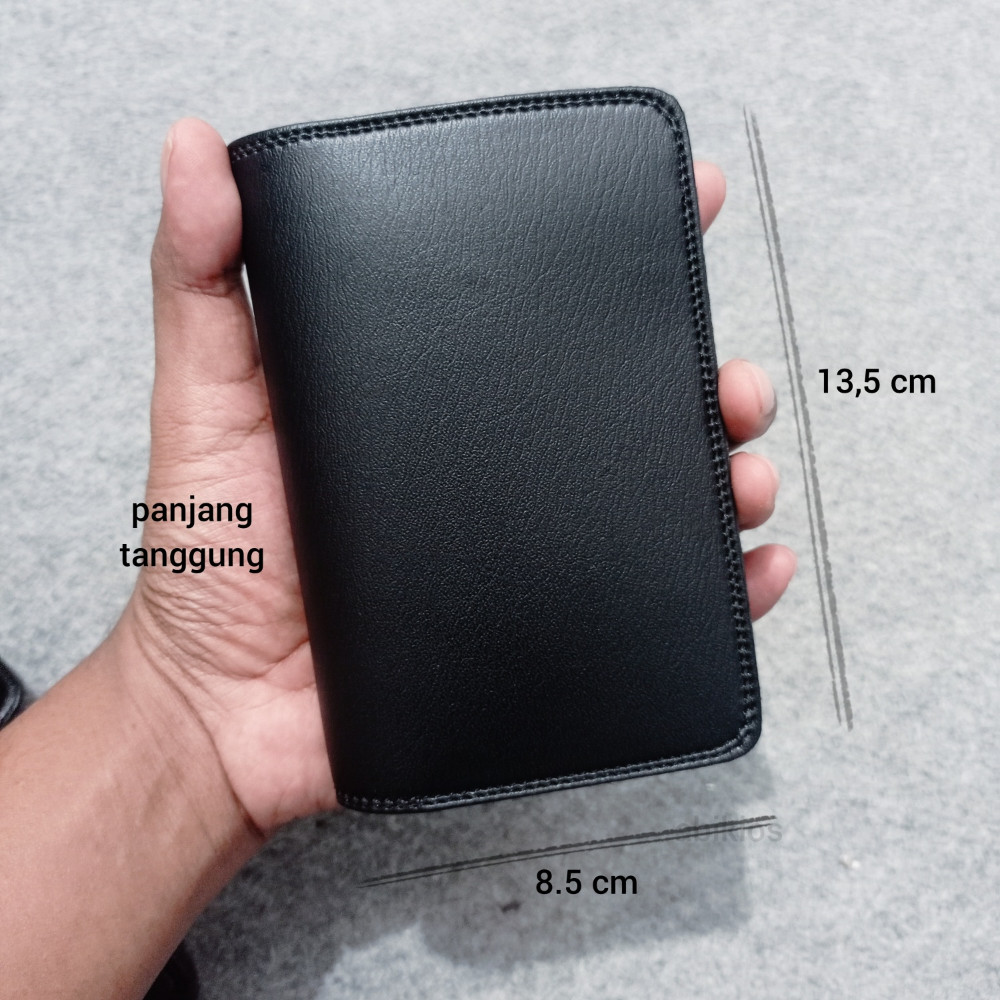 Produk Dompet Kulit Simpel Polos Hitam Remaja Dewasa