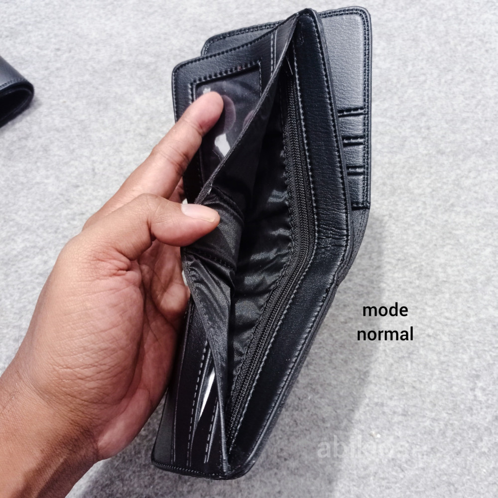 Produk Dompet Kulit Simpel Polos Hitam Remaja Dewasa