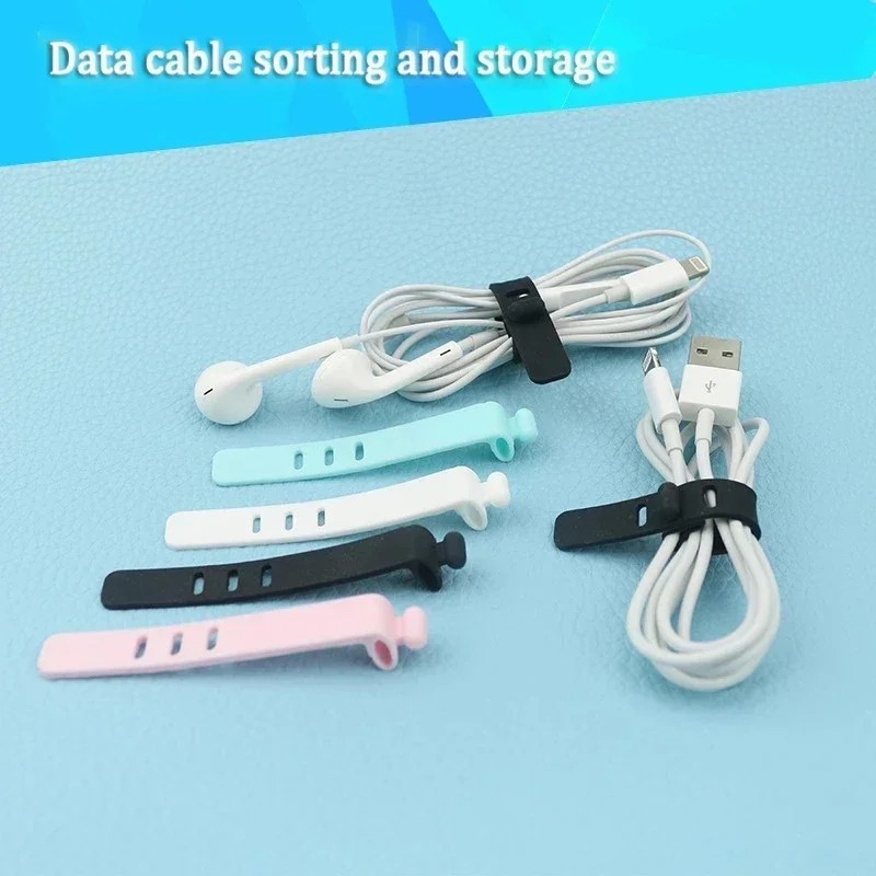 Produk Pengikat Kabel Silikon Warna Warni Strap Cord Organizer Flexible Reusable