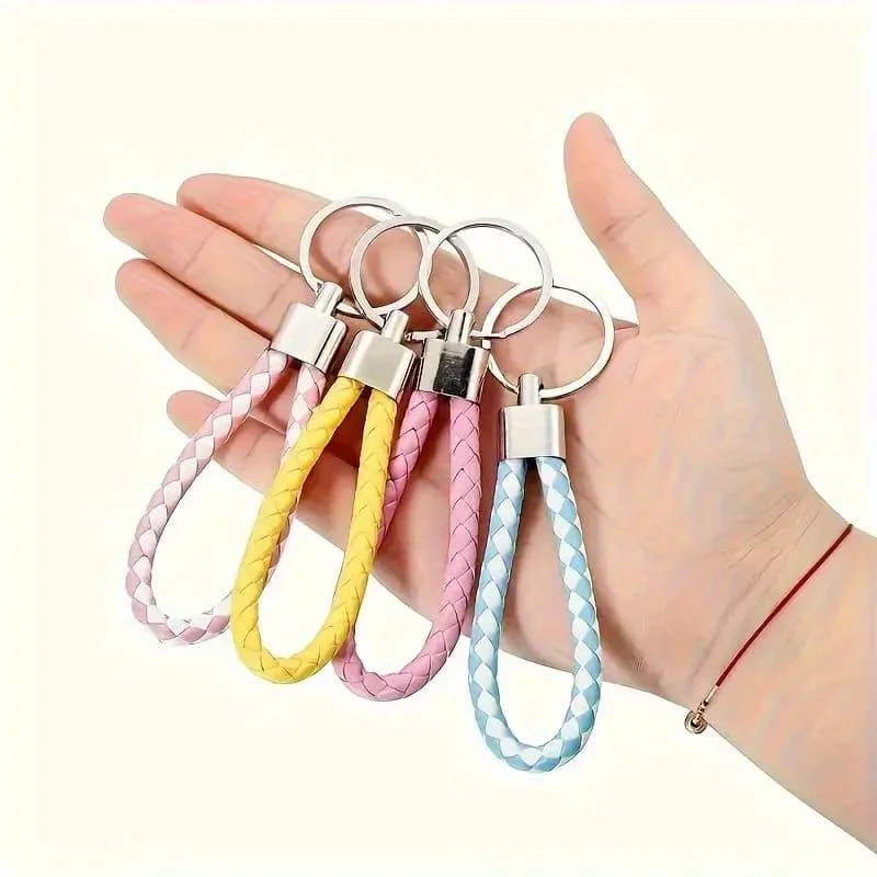 Produk Gantungan Kunci Kulit Kepang Premium Keychain Mobil Motor Leather Braided Strap