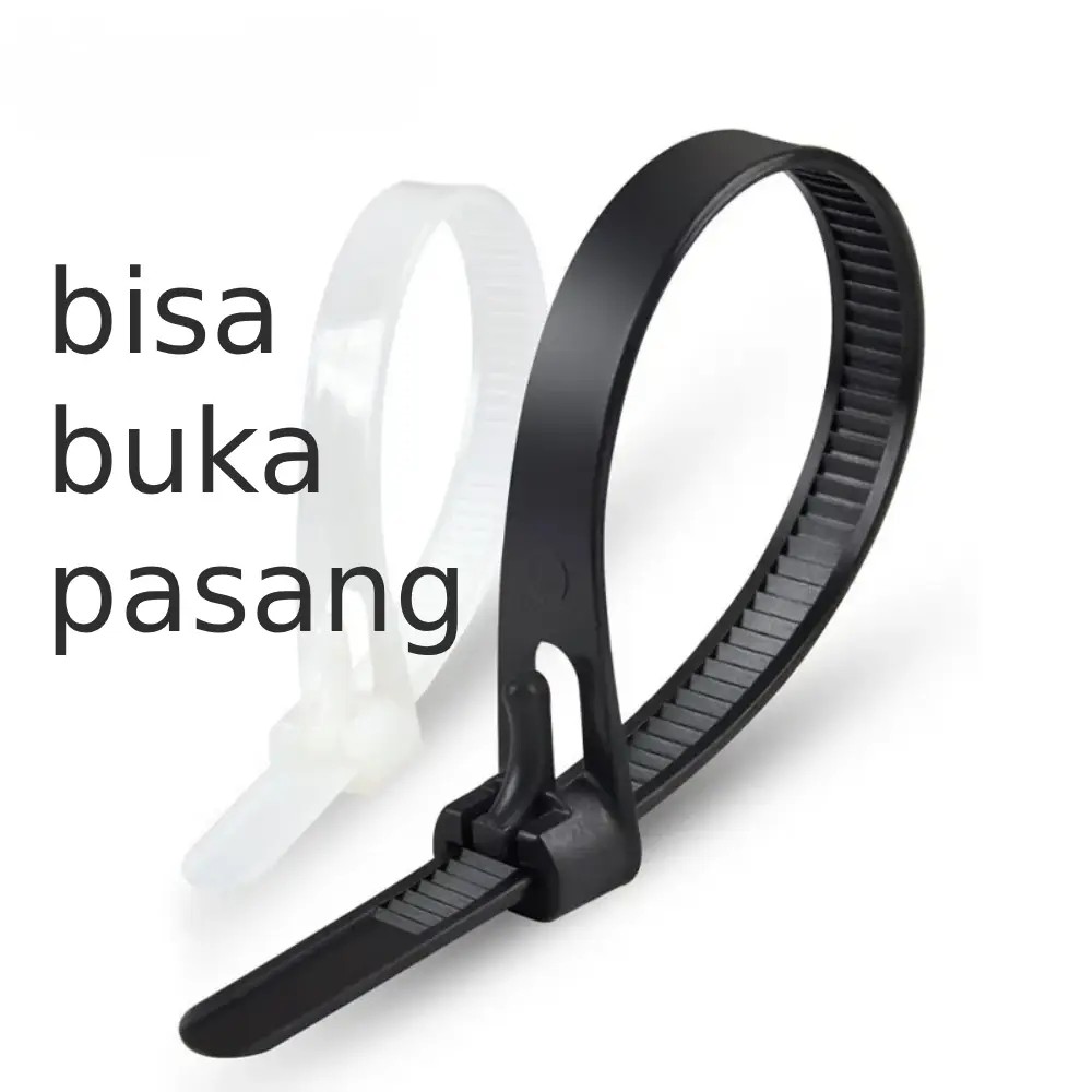 Produk Kabel Ties Reusable 20cm X 7mm Pengikat Kabel Bisa Buka Pasang Nylon Tie