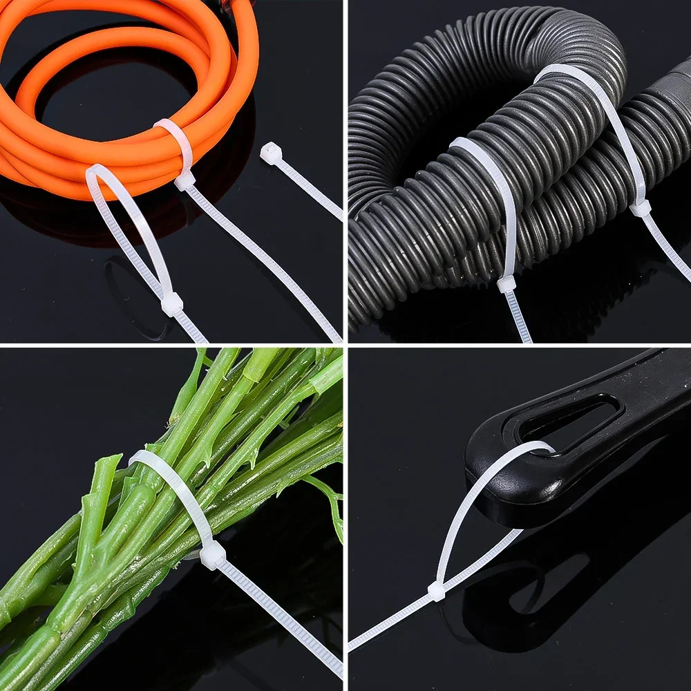 Produk Kabel Ties 100 Nylon Pengikat Kabel Serbaguna Hitam Putih 10cm 15cm 20cm 25cm 30cm