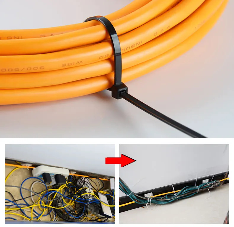 Produk Kabel Ties 100 Nylon Pengikat Kabel Serbaguna Hitam Putih 10cm 15cm 20cm 25cm 30cm