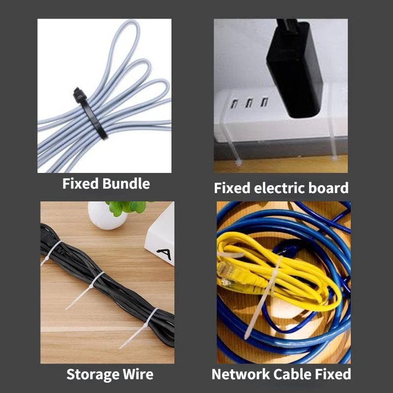 Produk Kabel Ties 100 Nylon Pengikat Kabel Serbaguna Hitam Putih 10cm 15cm 20cm 25cm 30cm