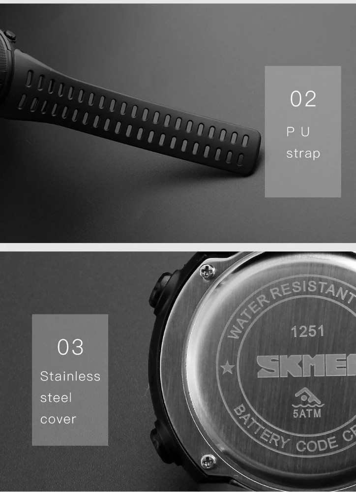 Produk Jam Tangan Pria Digital Sport Original Waterproof 5atm Led Backlight Shock Resistant 1251