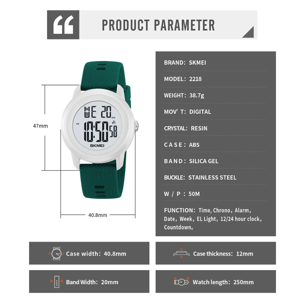 Produk Jam Tangan Digital Pria Sport 5atm Waterproof Shock Resistant Led Backlight Original 2218
