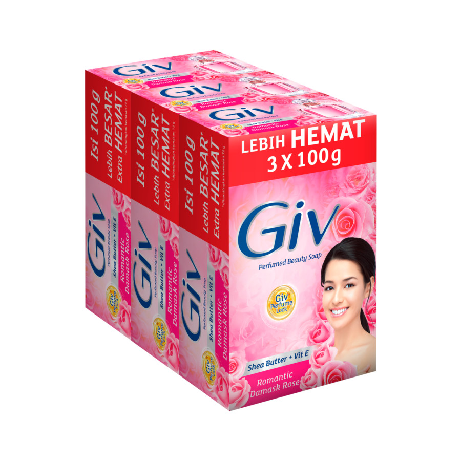 Produk Giv Sabun Batang Romantic Damask Rose 100g Wangi Lembut Shea Butter Vit E Perfume Lock