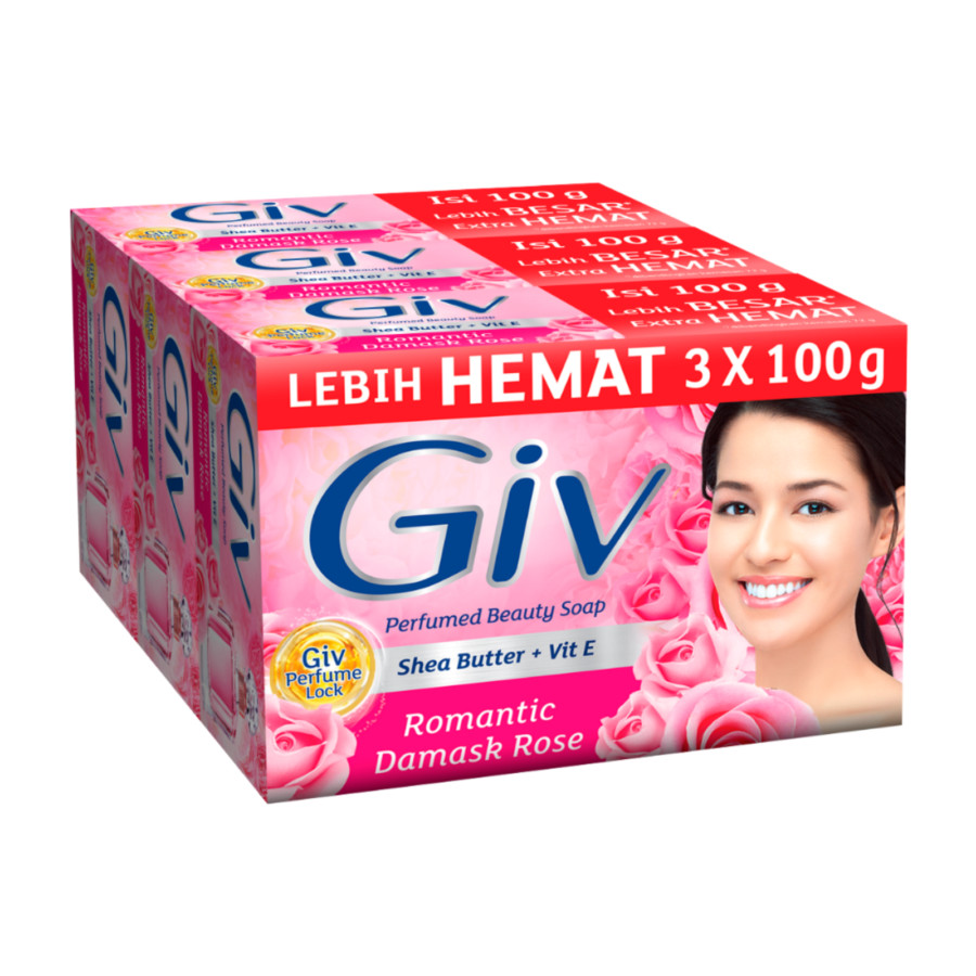 Produk Giv Sabun Batang Romantic Damask Rose 100g Wangi Lembut Shea Butter Vit E Perfume Lock