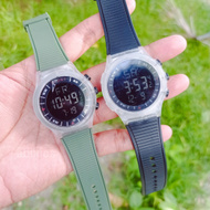 Jam Tangan Pria Sport Original Ring Transparan Digital Rubber Strap