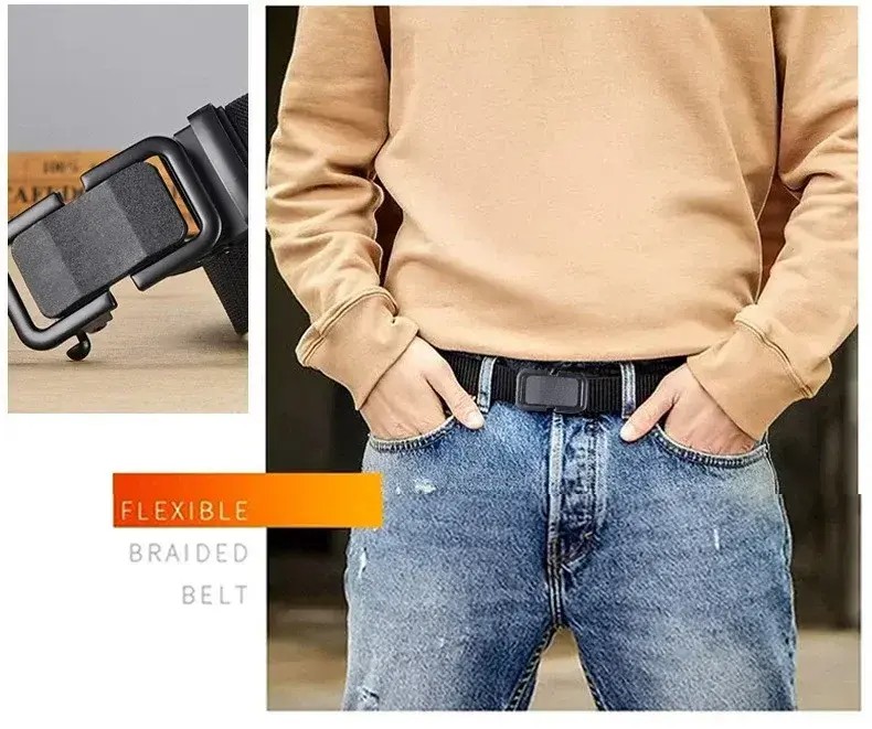 Produk Ikat Pinggang Pria Kanvas Gesper Rel Otomatis Tactical Belt - Premium Quality