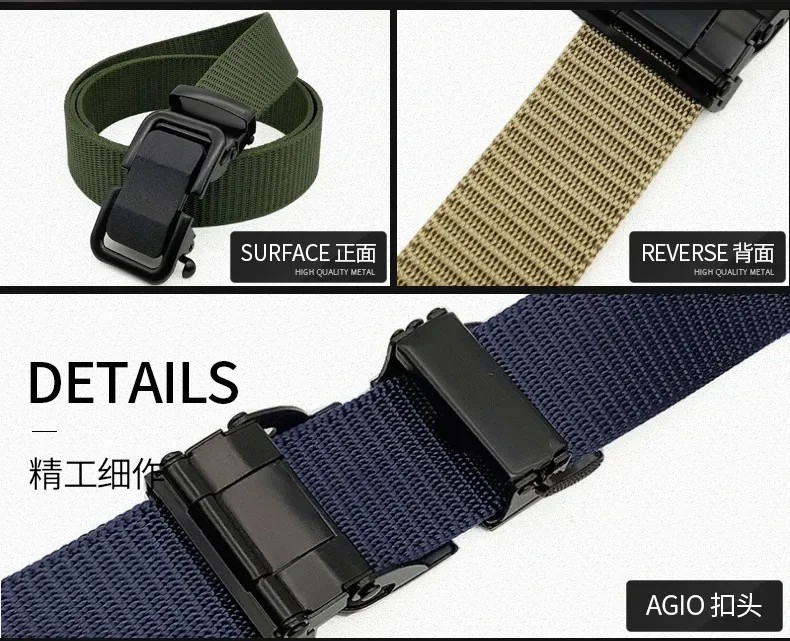 Produk Ikat Pinggang Pria Kanvas Gesper Rel Otomatis Tactical Belt - Premium Quality