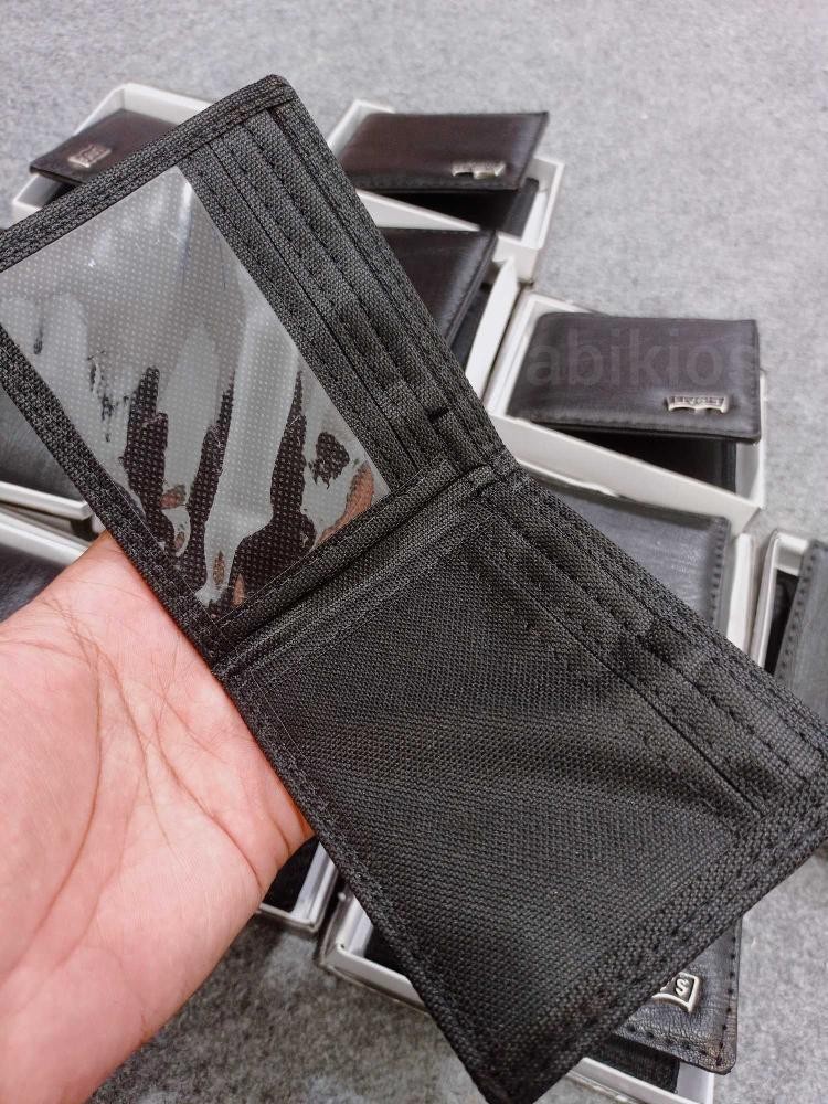 Produk Dompet Pria Pendek Kulit Sintetis Kanvas Elegan - Hitam