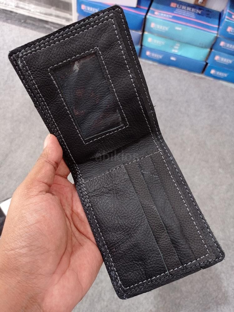 Produk Dompet Pria Pendek Kulit Sapi Premium Awet Lembut - Hitam (11x9 Cm)