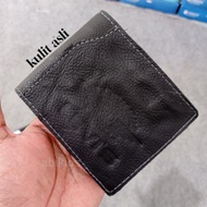 Dompet Pria Pendek Kulit Sapi Premium Awet Lembut - Hitam (11x9 Cm)