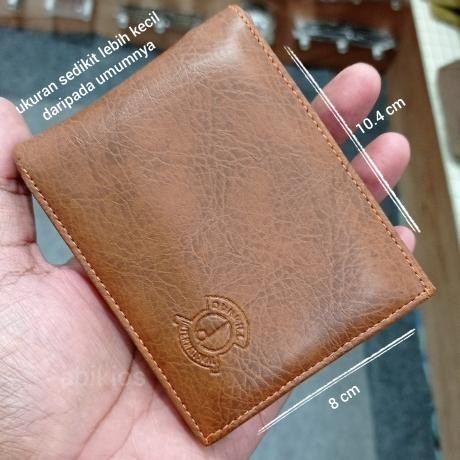 Produk Dompet Pria Pendek Slim Horizontal Resleting dalam - Cokelat (10x8 Cm)