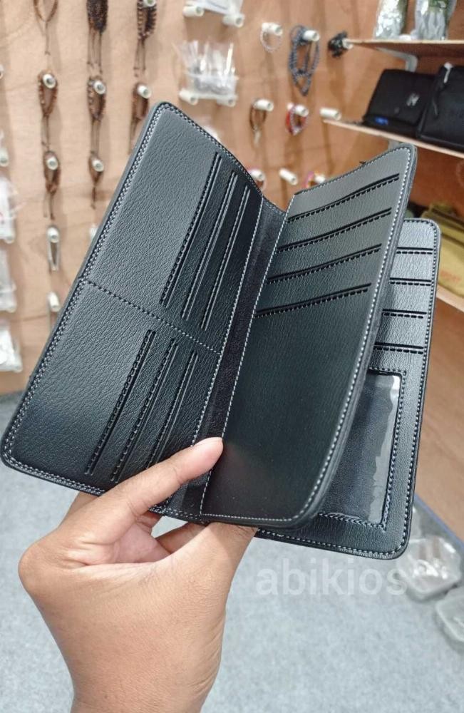 Produk Dompet Panjang Pria Kulit Warna Hitam Model Stylish Dompet Multifungsi dan Elegan