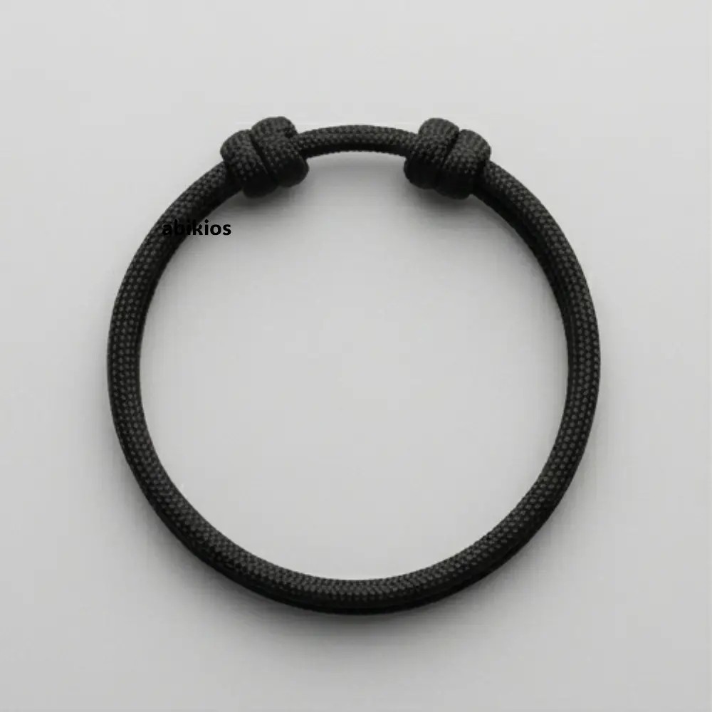 Produk Gelang Tali Paracord Pria Hitam Polos Adjustable - Kuat Ringan