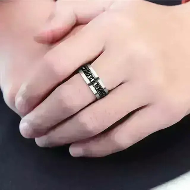 Produk Cincin Spinner Rantai Pria Wanita Titanium Anti Karat - Cincin Putar Anxiety Ring