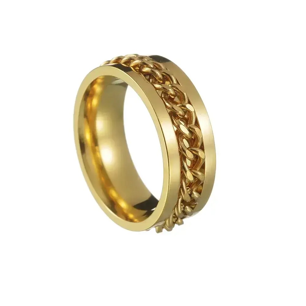 Produk Cincin Spinner Rantai Pria Wanita Titanium Anti Karat - Cincin Putar Anxiety Ring