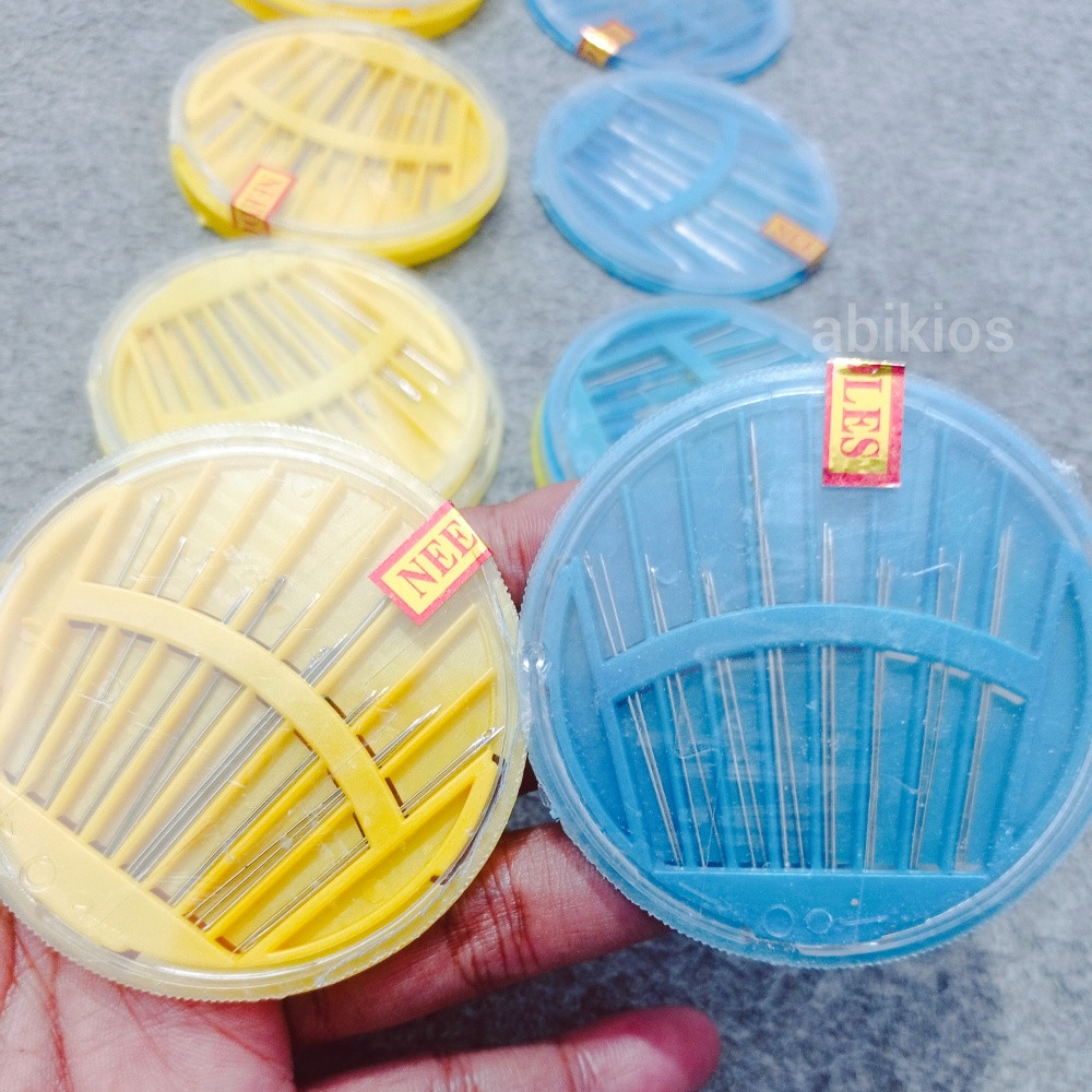 Produk Set Jarum Jahit Tangan Assorted Needle Komplit Wadah Bulat Putar