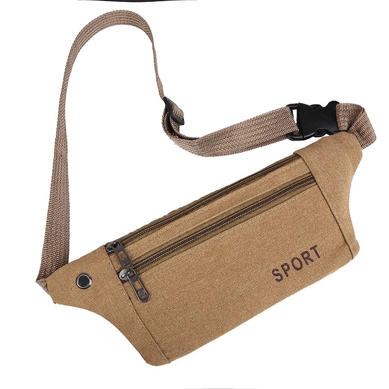 Produk Tas Pinggang Kanvas Premium Waist Bag Sport Slim Selempang