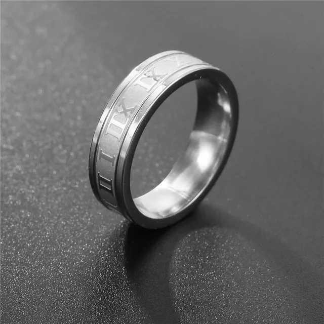 Produk Cincin Tangan Pria Wanita Romawi Polos Terhormat Black Gold Silver