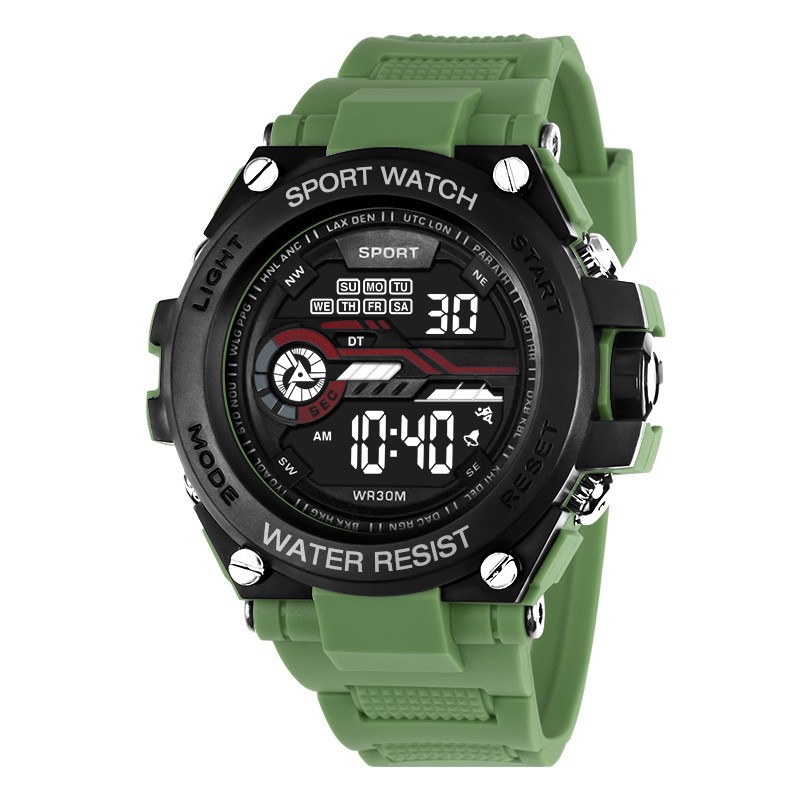 Produk Jam Tangan Digital Sport Pria Diameter 5cm Keren Big Size Hijau