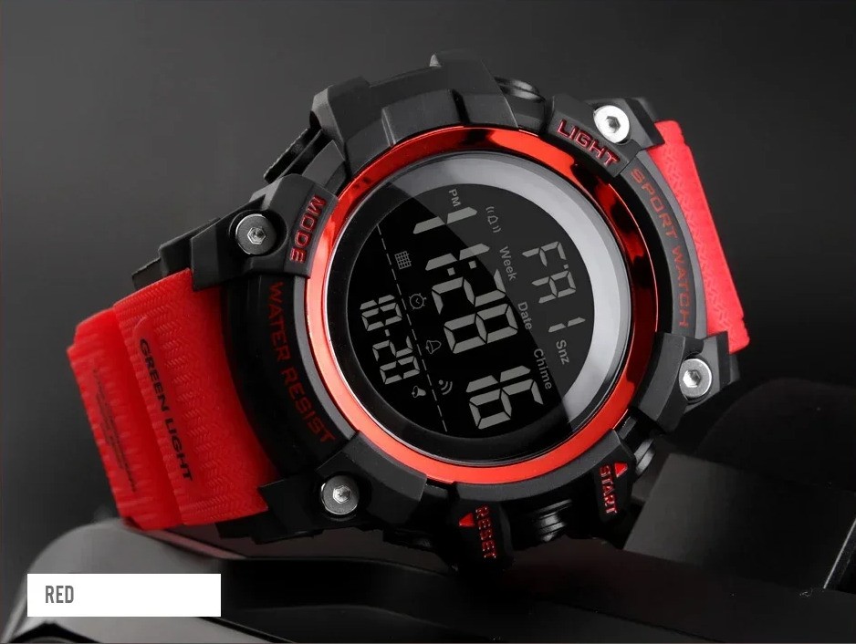Produk Jam Tangan Sport Military Digital Original 1384 Red Keren Mantap