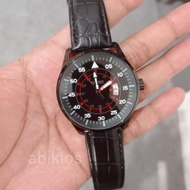 Jam Tangan Pria Analog Kulit Hitam Original Ada Tanggal