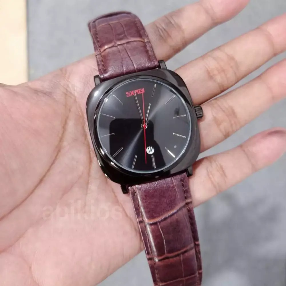 Produk Jam Tangan Kulit Coklat Pria Analog Original 9266 Simpel