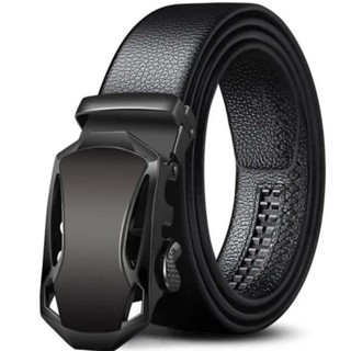 Produk Ikat Pinggang Pria Model Rel Automatic Buckle Kulit Pu Premium 120cm - Hitam