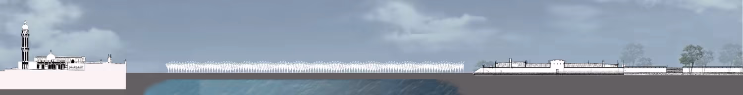 Pedestrian Pathway through the Sea at Haji Ali