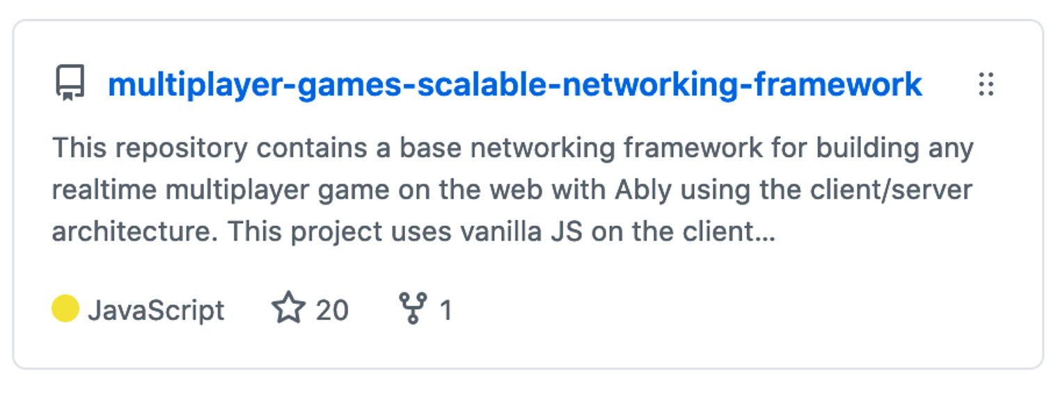 An image of the github repo of the scalable networking framework 