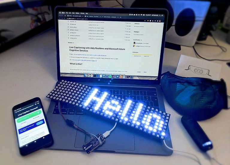 Making a wearable live caption display using Azure Cognitive Services and Ably