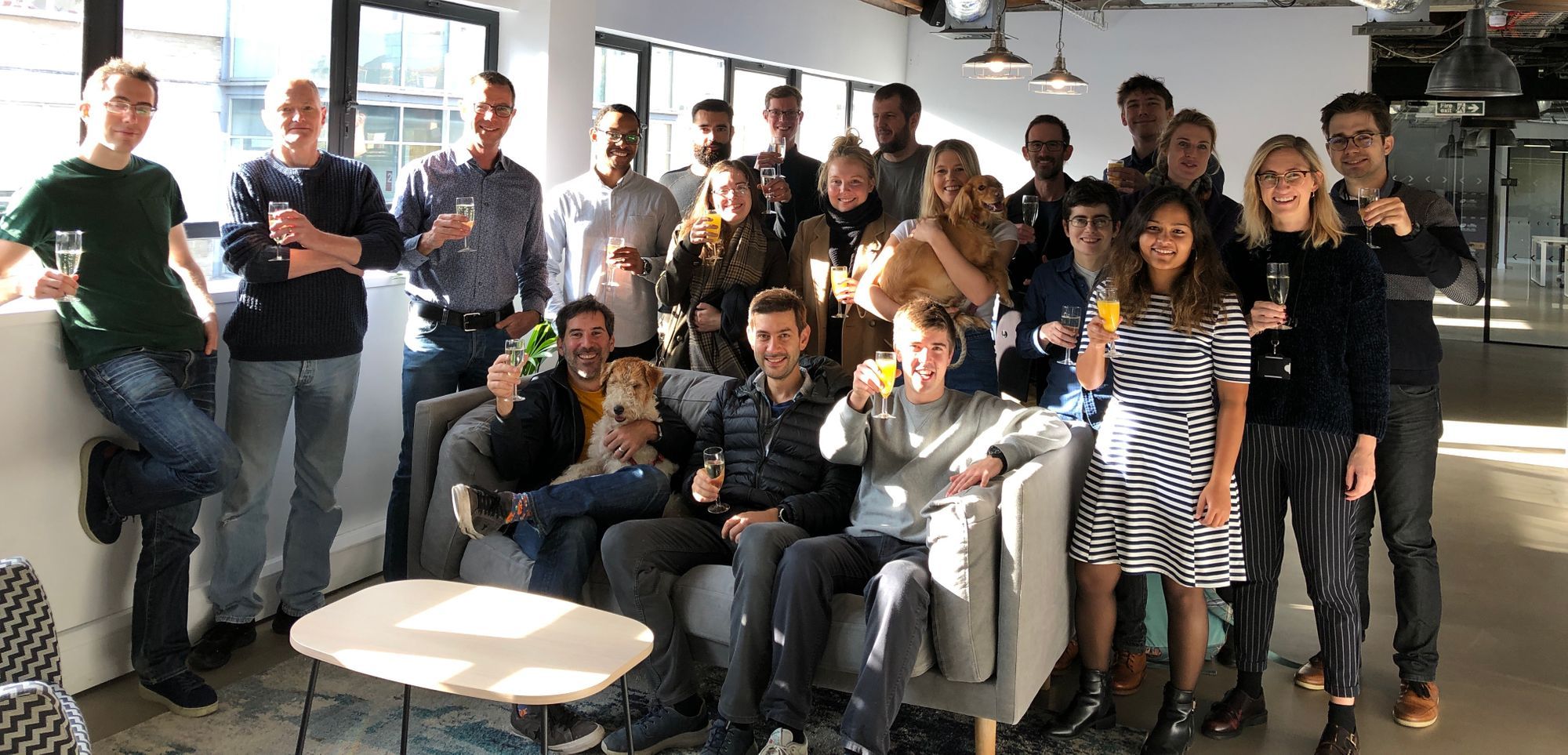 The Ably team celebrating Series A in London