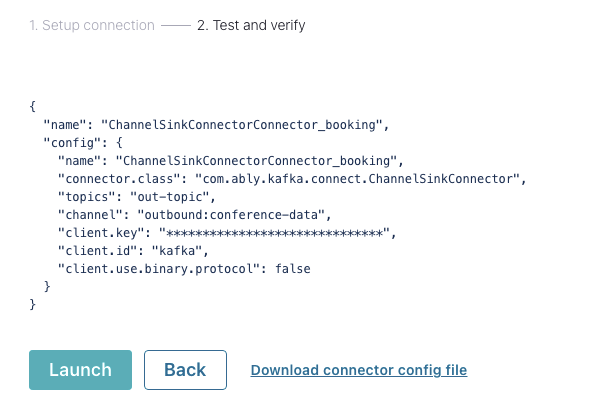 how to configure sending data from Kafka into Ably via the Ably Kafka Connector