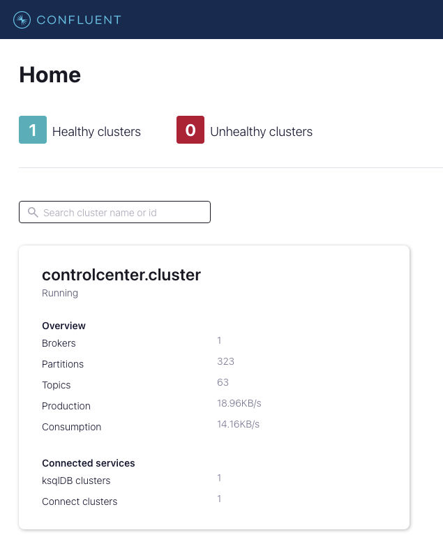 Confluent Control Center cluster