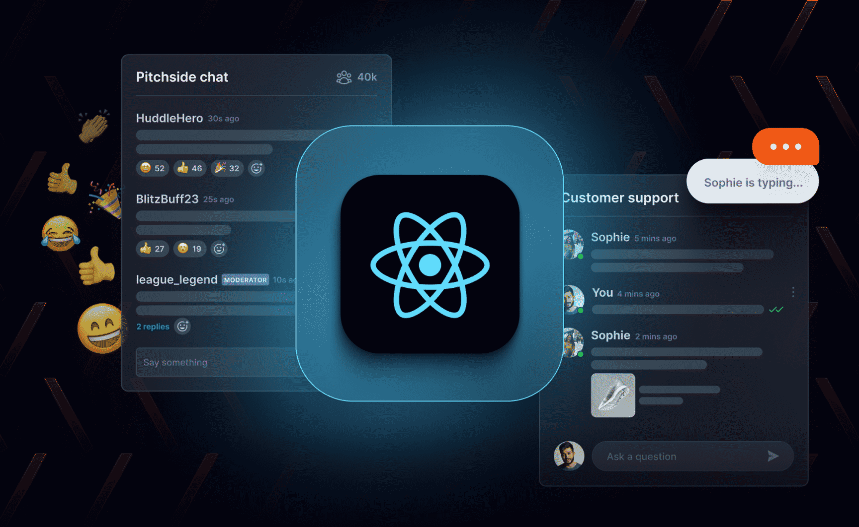 Easily add chat to your React and React Native apps using our new custom hooks