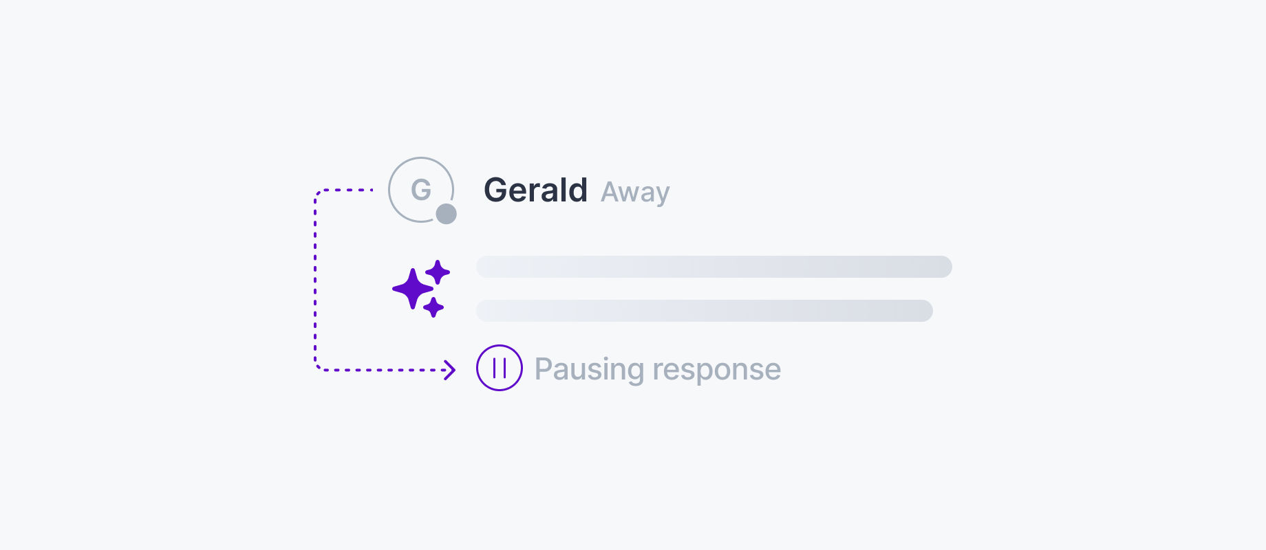 AI agent pausing response when user goes offline
