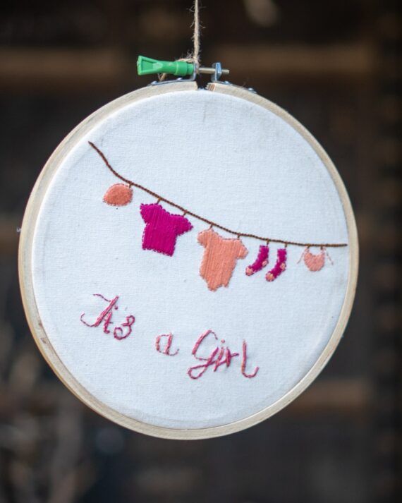 it's a girl announcement hoop. Celebrations