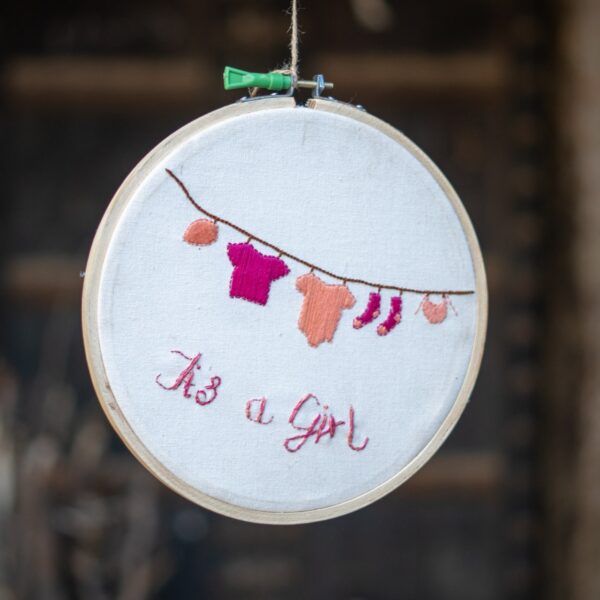 it's a girl announcement hoop. Celebrations