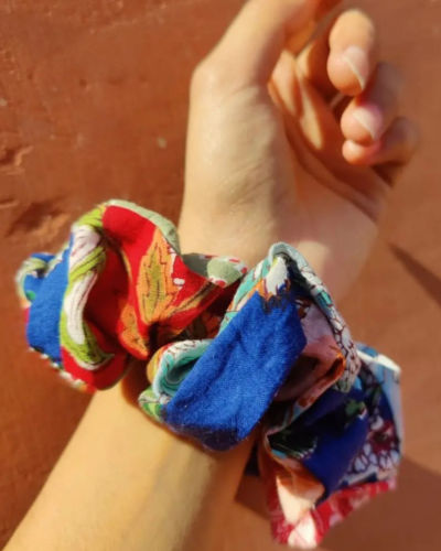 multicolor scrunchie. chic . handcrafted