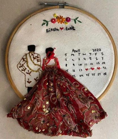 wedding bride embroidered hoop