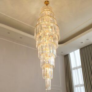 Large Classic Crystal Spiral Crystal Staircase Chandelier 2