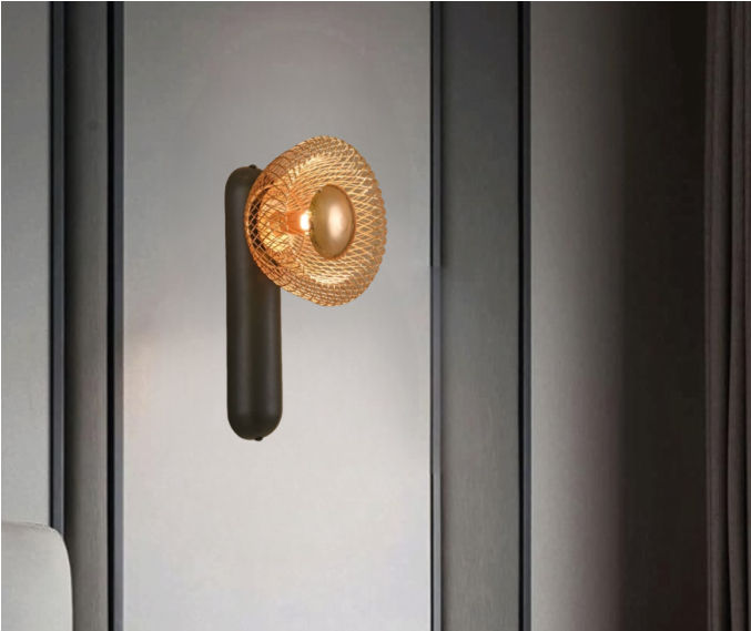 N-Lighten New Modern Minimlist Black Body With Golden Wire Bowl LED Wall Lamp For Livingroom Bedroom Bedside