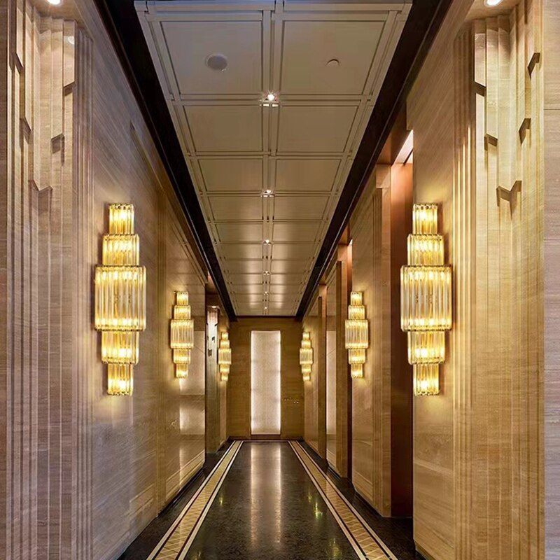 Modern Clear Glass Wall Lamp Hotel Hall Foyer Dining Room Wall Lamps