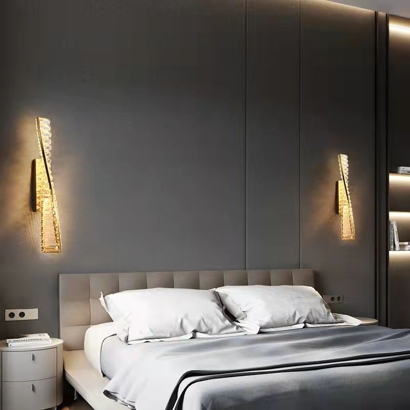 N-Lighten New Modern Crystal Road gold finish Wall Lamp For Livingroom Bedroom Bedside